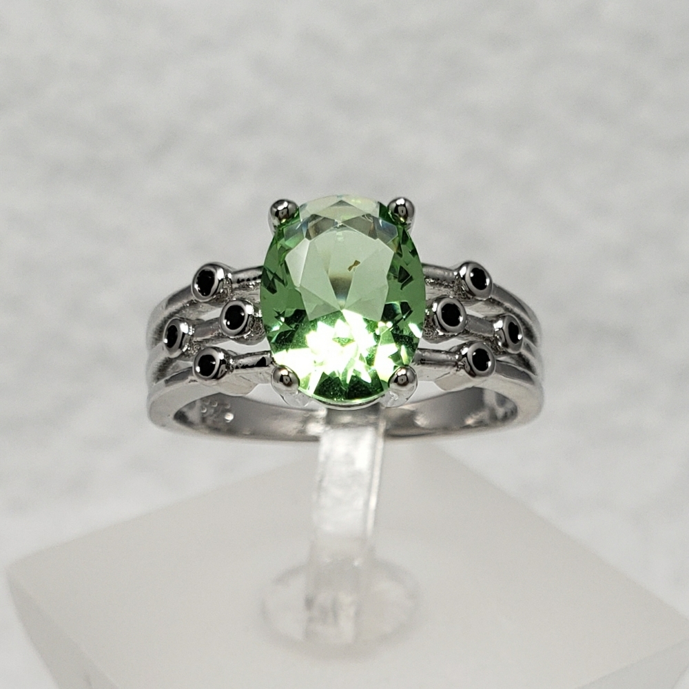 Peridot Bezel Set Spinel Ring
